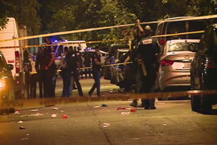 Police respond to a shooting in a Washington, D.C., neighborhood on Aug. 9, 2020.