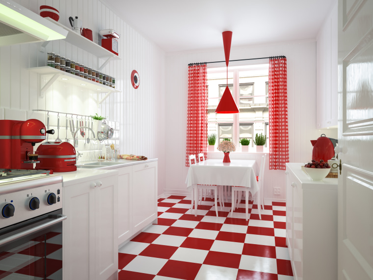 Work It: Classic Black & White Checkered Kitchen Floors Looking