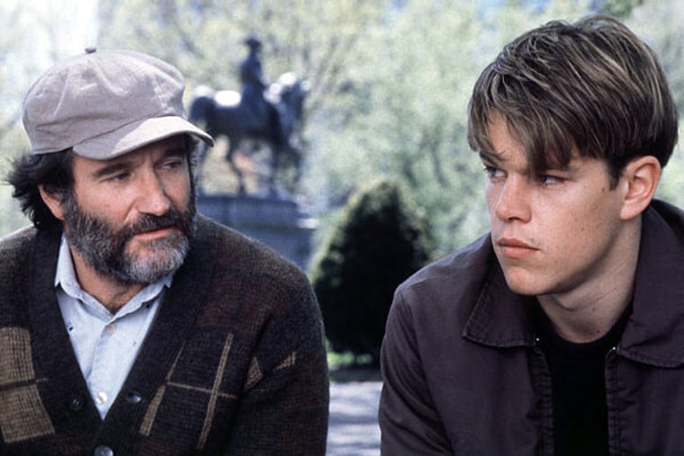 Williams with Matt Damon in "Good Will Hunting" (1997). The role won the comedian his sole Oscar. 
