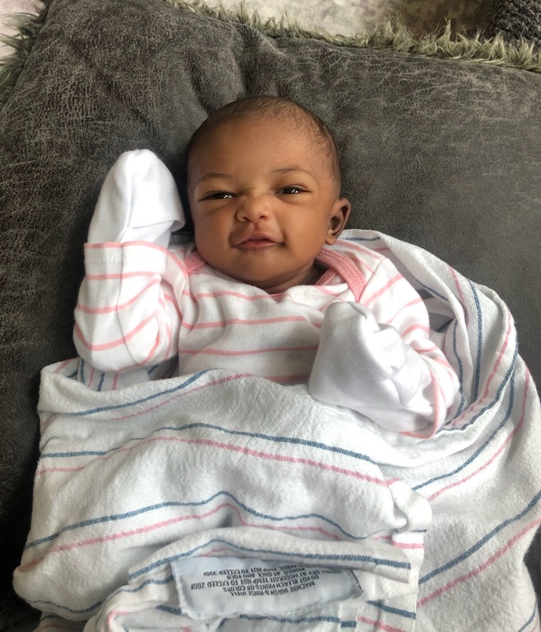 King-Mullins' daughter McKenzie was born in February, before her city of Atlanta issued a shelter-in-place order. 
