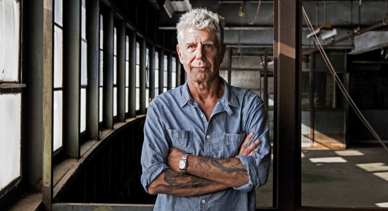 Image: Anthony Bourdain on Pier 57, where he is planning to open Bourdain Market, in New York.