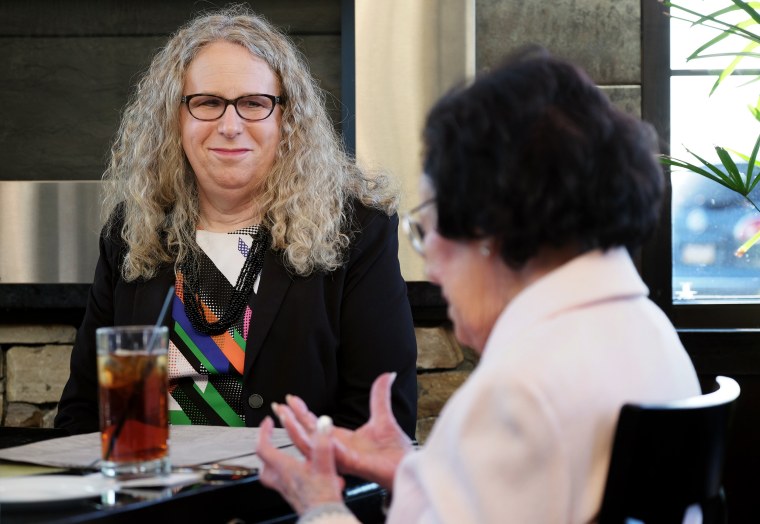 Rachel Levine, physician general for the state of Pennsylvania, with her mother Lillian Levine, in Harrisburg, Pa., on May 16, 2016.