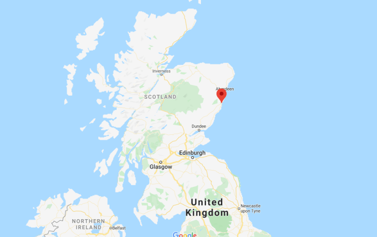 Image: A map showing Stonehaven in Scotland, where a train was derailed on Wednesday.