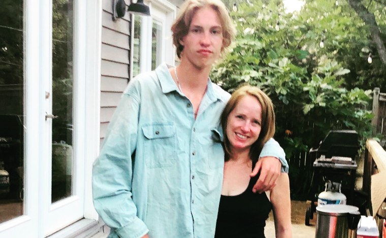 Jennifer Folsom with her 18-year-old son, Josh.