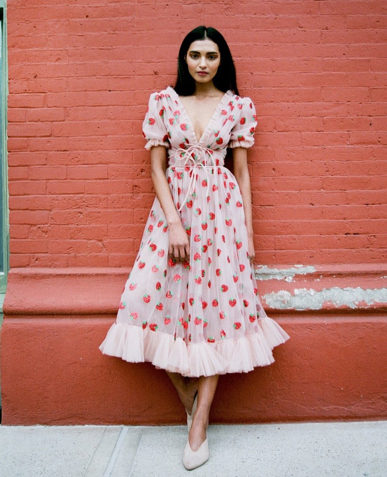 The Strawberry Midi Dress by Lirika Matoshi.