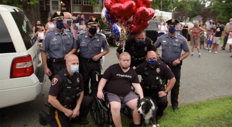 Colby Douglas had a parade in his honor after returning home following his extended hospital stay.