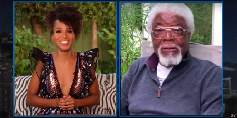 Dad jokes were in full force when Kerry Washington served as guest host of "Jimmy Kimmel Live!," thanks to her father.