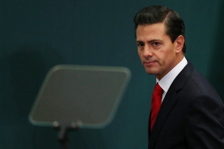Image: Mexico's President Enrique Pena Nieto takes part during the deliver of a message about foreign affairs at Los Pinos presidential residence in Mexico City
