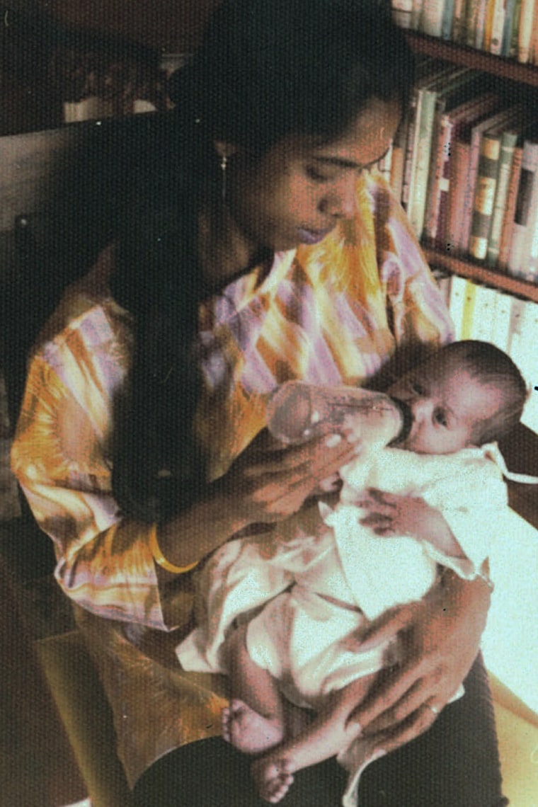 Image: Shyamala Gopalan Harris, 25, holds her baby, Kamala.