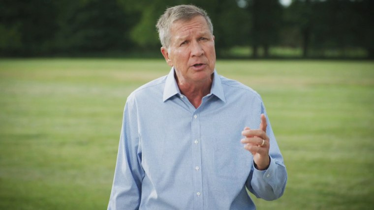 John Kasich spoke on the first night of the Democratic National Convention on Aug. 17.