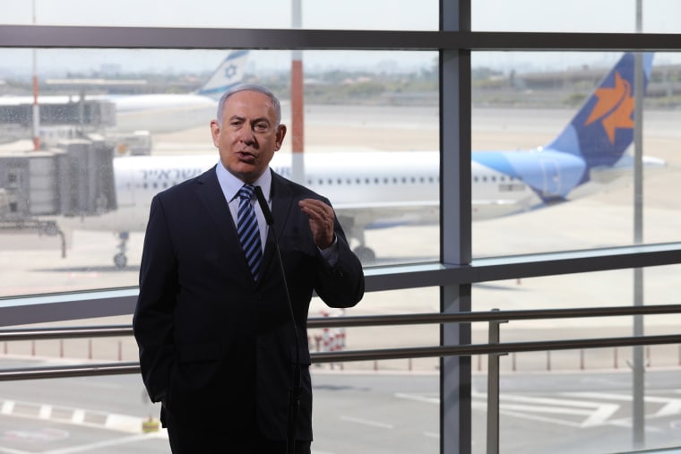 Image: Israeli Prime Minister Benjamin Netanyahu and Transportation Minister Miri Regev tour Ben-Gurion Airport