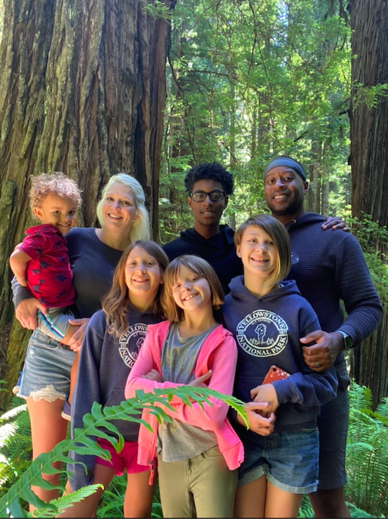 Marcus Stricklin with his wife, Natasha, and their kids, Jordan, 16, Sophie, 11, Addison, 9, Nora, 8, and Finnegan, 3.