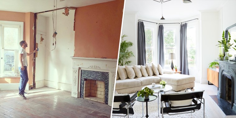 Massey, an architect and real estate developer, works on a living room renovation in a fixer upper in Savannah, Georgia. 