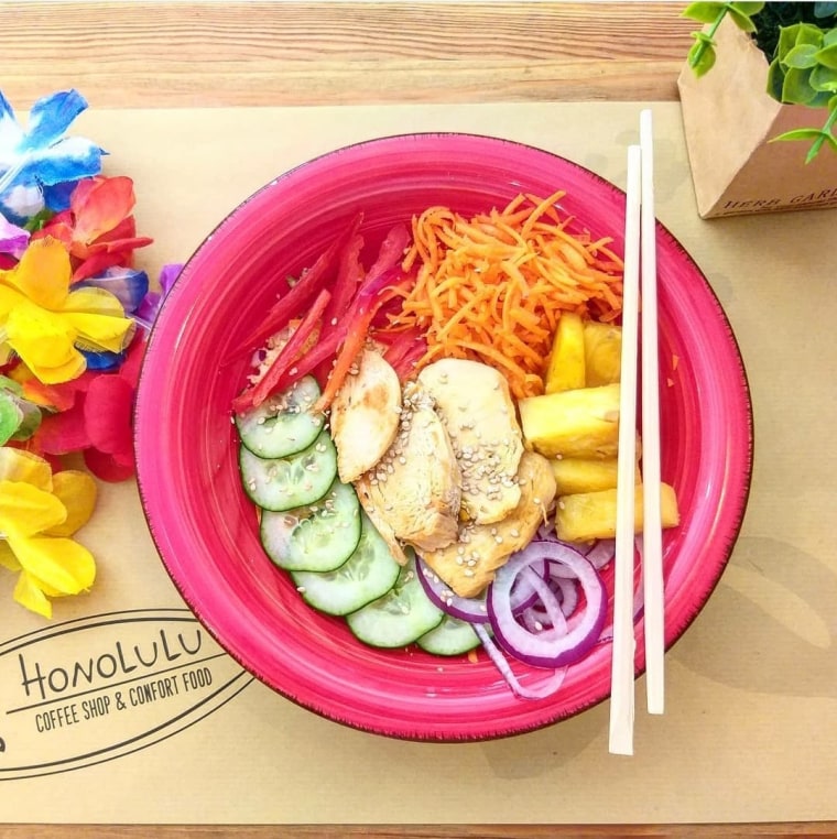 A new take on traditional poke bowls at Honolulu Coffee and Comfort Food
