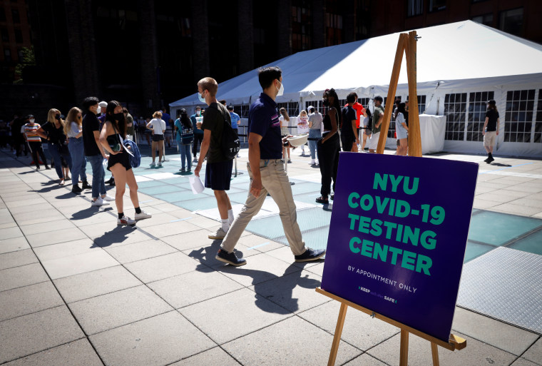 Image: New York University (NYU) testing site for returning students and staff at NYU campus in New York