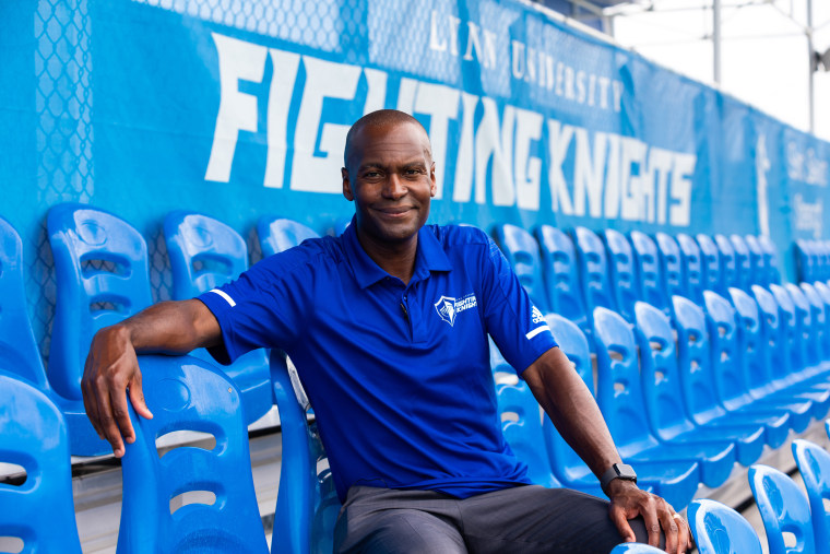 Director of athletics, Devin Crosby at Bobby Campbell Stadium