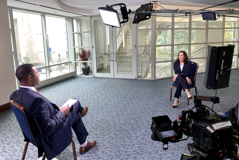 Craig Melvin interviews Sen. Kamala Harris on Aug. 27, 2020.