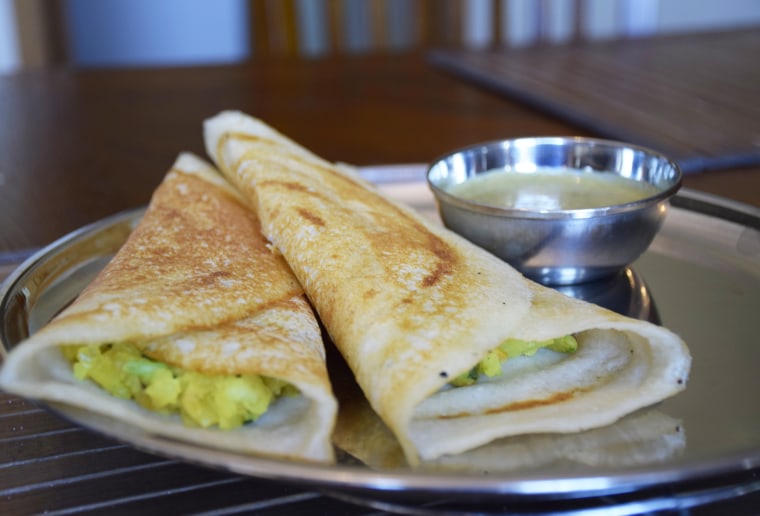 Masala dosa: I finally learned how to make my mom’s incredible dosa. The batter must be made at least 12 hours in advance, so I just store some pre-made batter in the fridge.