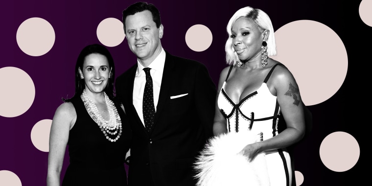 From left to right, Christina Sharkey Geist, Willie Geist and Mary J. Blige