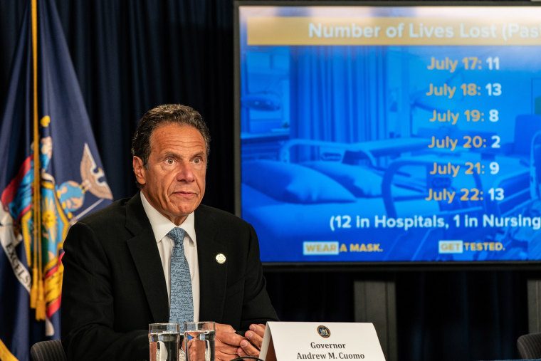 Image: New York Gov. Andrew Cuomo speaks during the daily media briefing at the Office of the Governor of the State of New York.