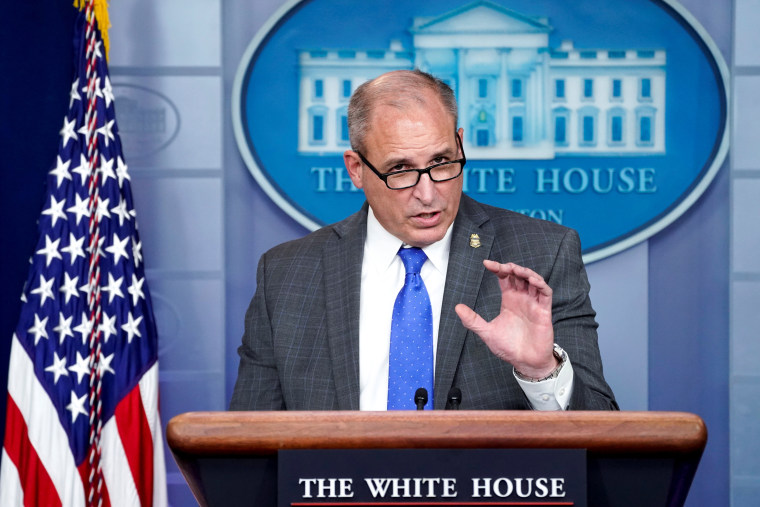 Acting Commissioner of U.S. Customs and Border Protection Morgan speaks to reporters at the White House in Washington