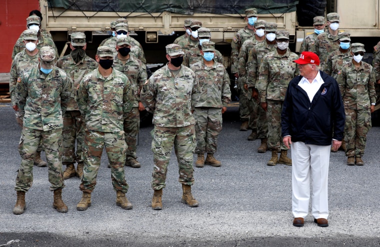 Image: U.S. President Donald Trump visits areas damaged by Hurricane Laura in Lake Charles, Louisiana and Orange, Texas