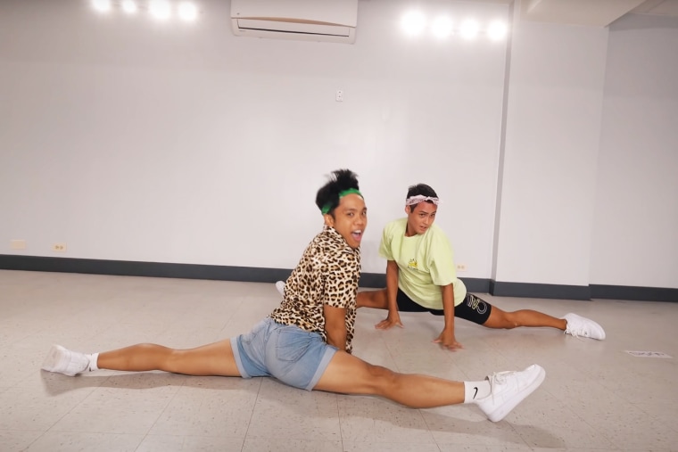 Brian Esperon, front, performs in dance he choreographed to Cardi B and Megan Thee Stallion's \"WAP.\"
