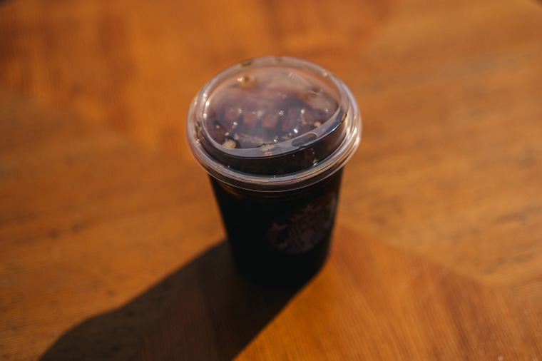 Starbucks' strawless lid is made of polypropylene, a type of recyclable plastic.