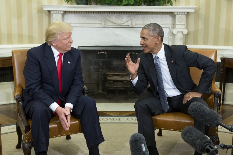 Image: US President Barack Obama welcomes President-elect Donald Trump