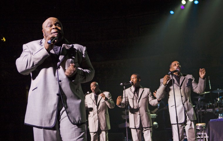From left, Bruce Williamson, Otis Williams, Terry Weeks and Ron Tyson of the Temptations perform in 2007.