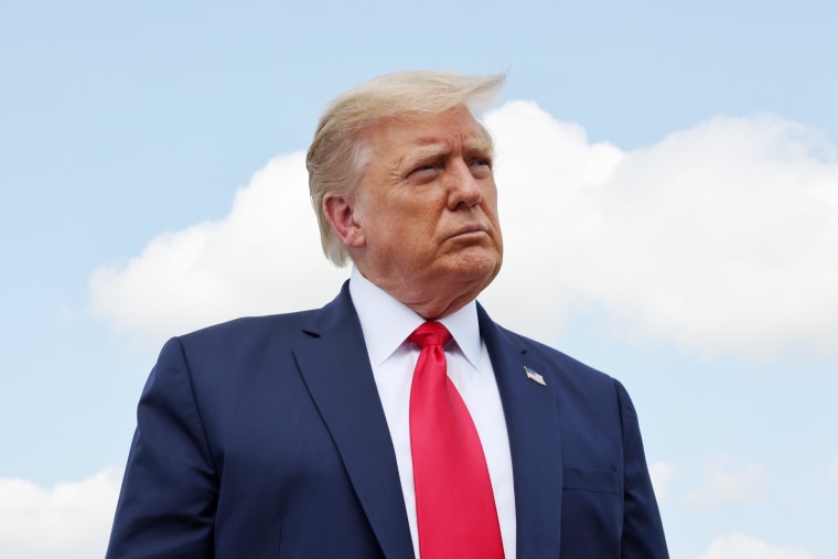 Image: U.S. President Trump speaks to reporters before boarding Air Force One for travel to Florida from Joint Base Andrews, Maryland