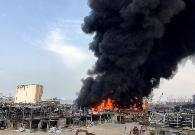 Image: Smoke rises from Beirut's port area