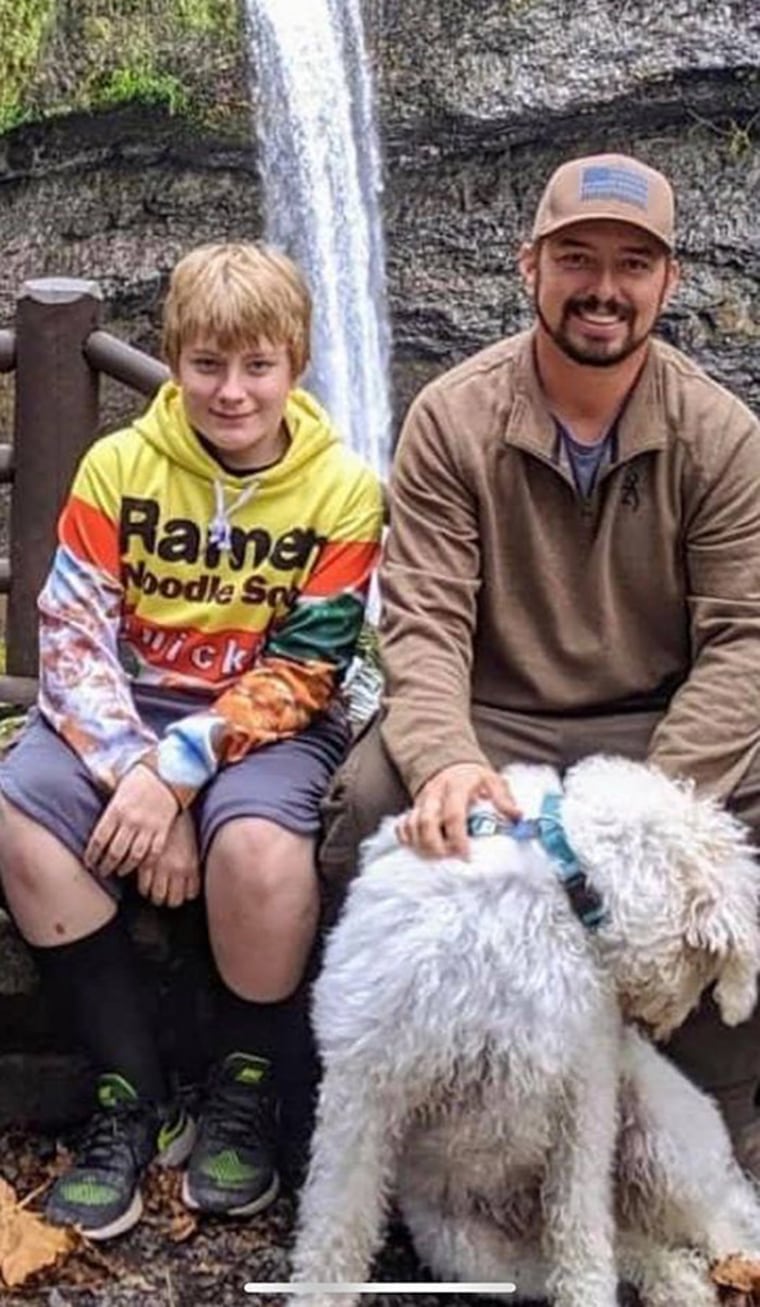 Oregon boy who survived 50ft fall from a cliff pictured after momdied  trying to save him