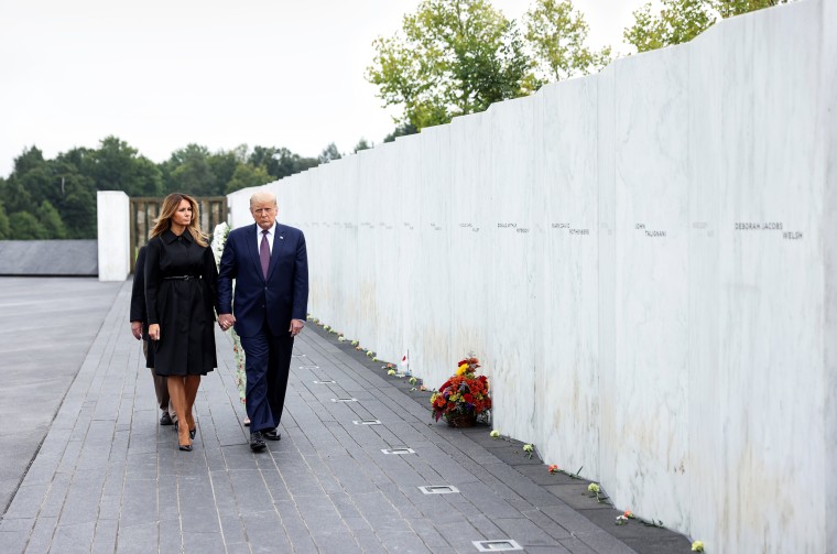 Image: U.S. President Trump visits Flight 93 National Memorial during 19th annual September 11 observance in Stoystown, Pennsylvania