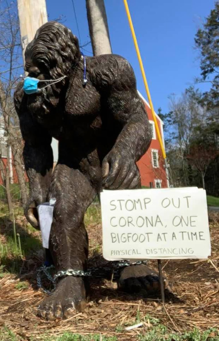 Image: Bigfoot statue with inspiring message