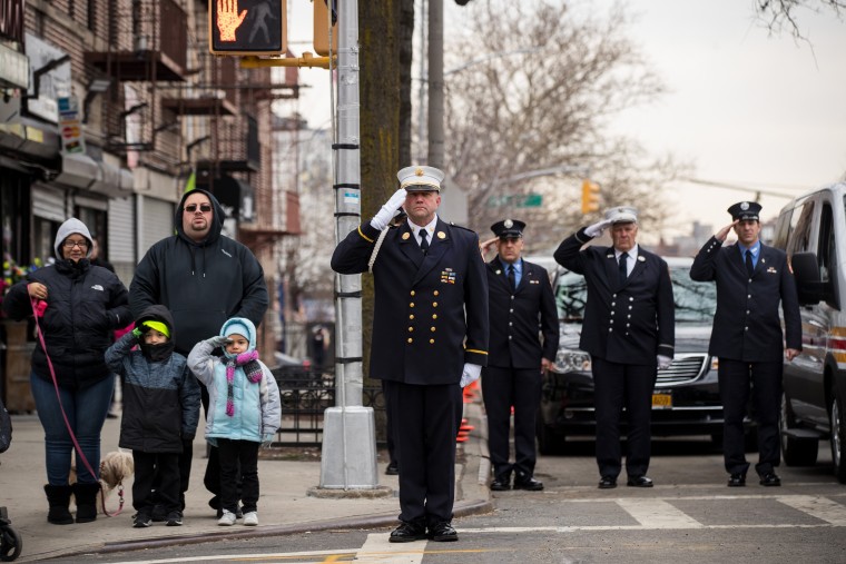 Image: Funeral Held For New York City Fire Fighter Who Helped Evacuate People During The World Trade Center Attack