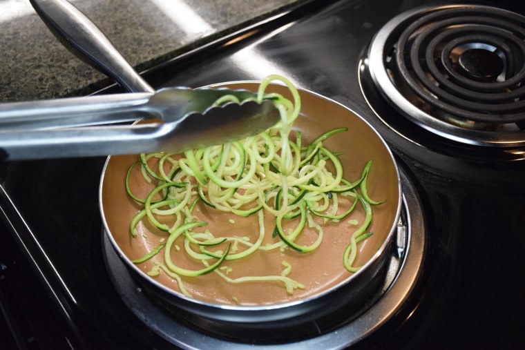 Tongs are a zucchini noodle's best friend.