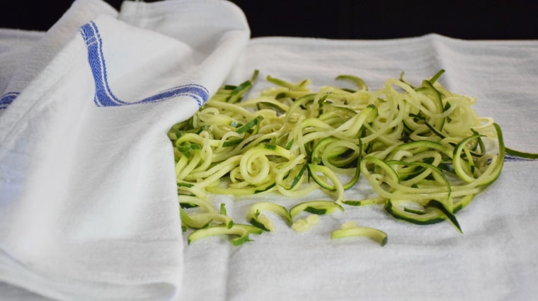 Make sure to remove excess moisture from your zoodles before using them.