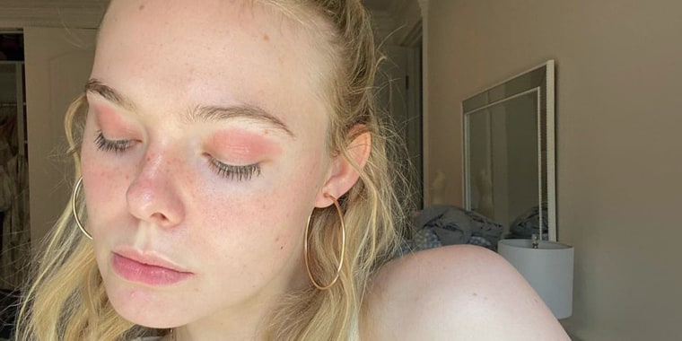 Showing off her pink eyelids on Instagram, Elle Fanning called attention to her skin condition during National Eczema Week in September.