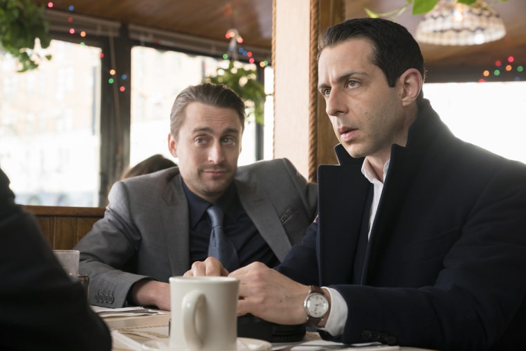"Succession" was named outstanding drama series and one of its stars, Jeremy Strong (right), received the Emmy for outstanding lead actor in a drama series.