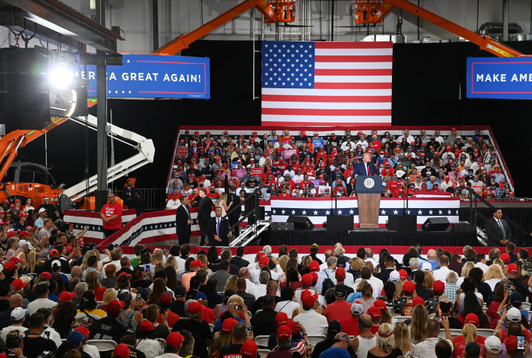 Image: President Donald Trump speaks during a campaign event at Xtreme Manufacturing on Sept. 13, 2020 in Henderson, Nevada.