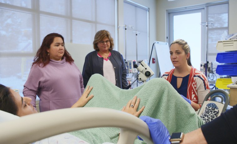 A nurse conducts a forensic exam during a 2019 SANE training in Colorado Springs.