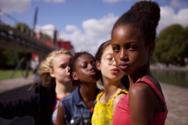 "Cuties," is a sweet-spirited French coming-of-age drama about Amy, an 11-year-old Muslim girl in Paris looking for friendship among the competitive dancers in her class at school.