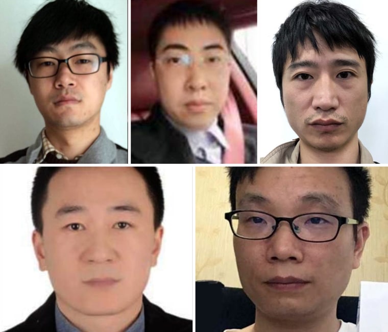 From top left, Jiang Lizhi, Tan Dailin, Qian Chuan, Zhang Haoran, and Fu Qiang.