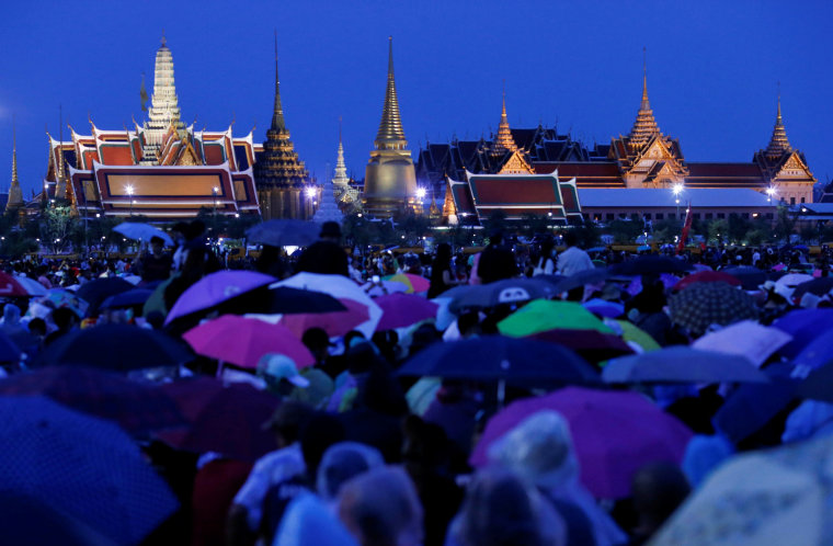 Image: Pro-democracy protesters attend a mass rally in Bangkok
