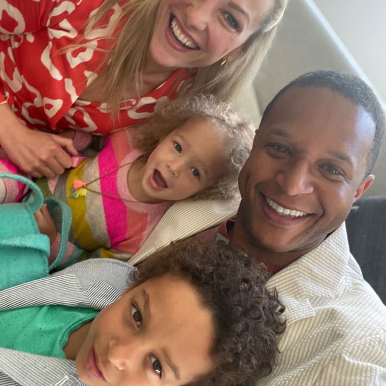 TODAY's Craig Melvin with his wife, Lindsay Czarniak, and their kids, Del and Sibby.