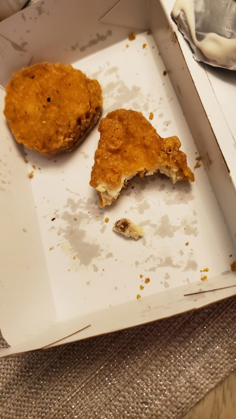 The chicken nugget that allegedly broke Stolfat's tooth.