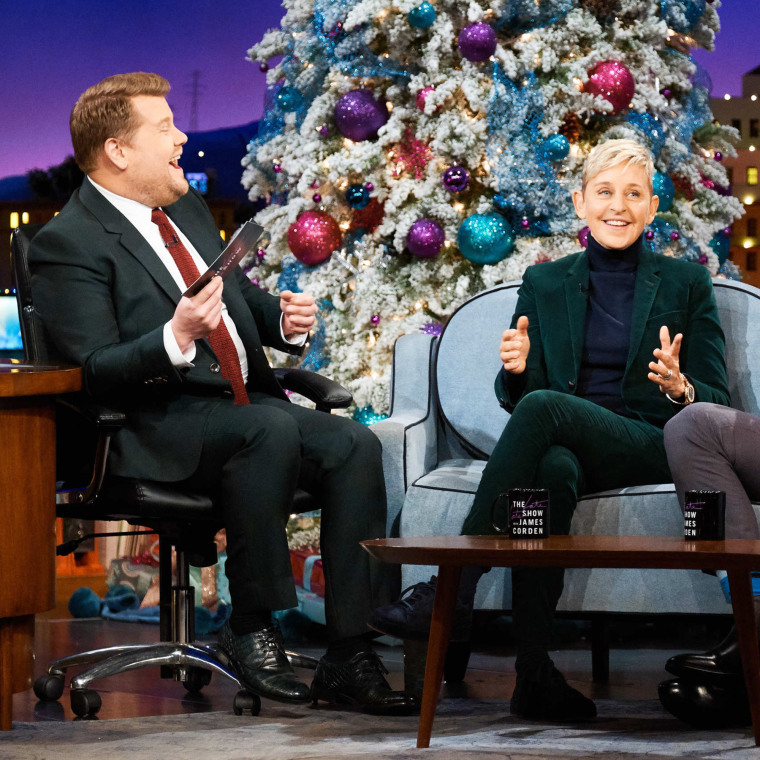 James Corden and Ellen DeGeneres on "The Late Late Show"
