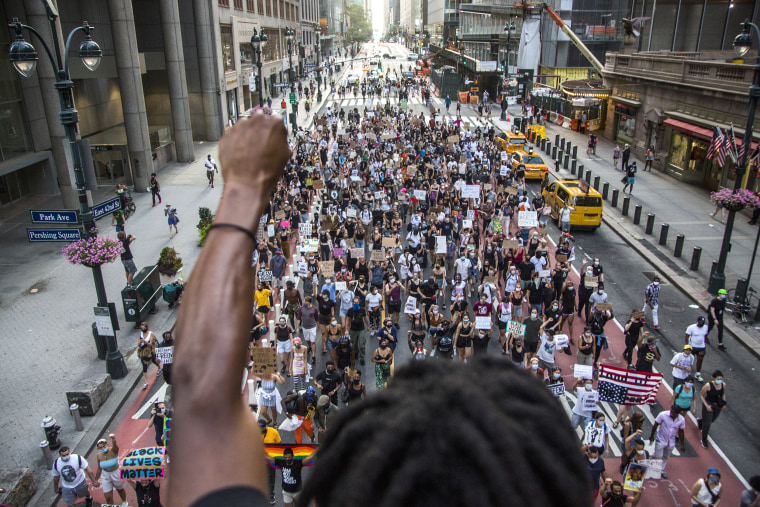 Image: Protesters gathered in Times Square to support \"Black Lives Matter\" movement