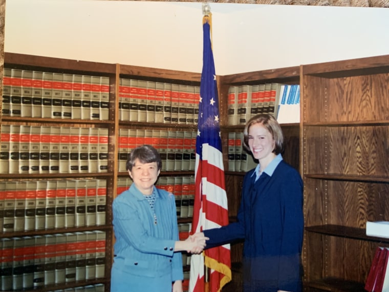 Mimi Rocah getting sworn into SDNY by Mary Jo White, US Attorney.